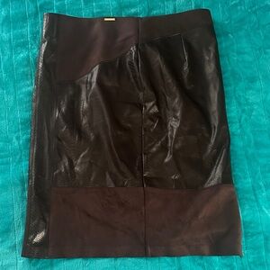 Marc New York Dark Brown Leather Pencil Skirt
